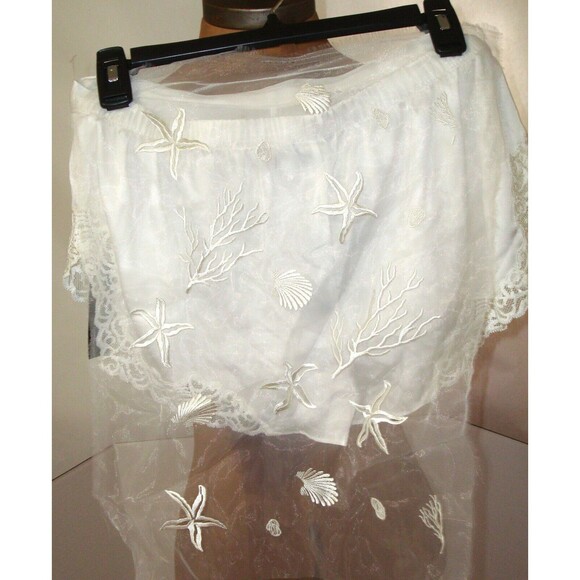 NWT New Designer Natori M Pajamas PJ's Shorts Lace Satin Silk Piece White Womens - Picture 3 of 5
